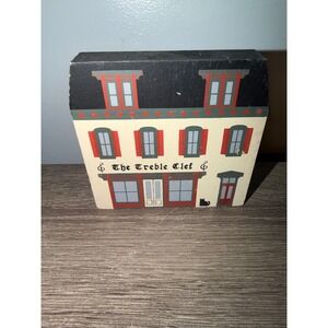 The Cats Meow Village The Treble Clef Series IX 1991 Wood Block Shelf Sitter